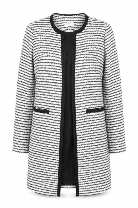 Marks & Spencer Women's Black & White Striped Jacket Size 10