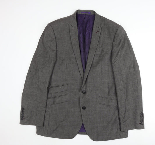Next Men's Grey Wool Blazer Jacket 40R
