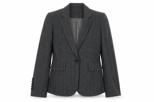 Marks & Spencer Grey Pinstripe Blazer Women Size 10