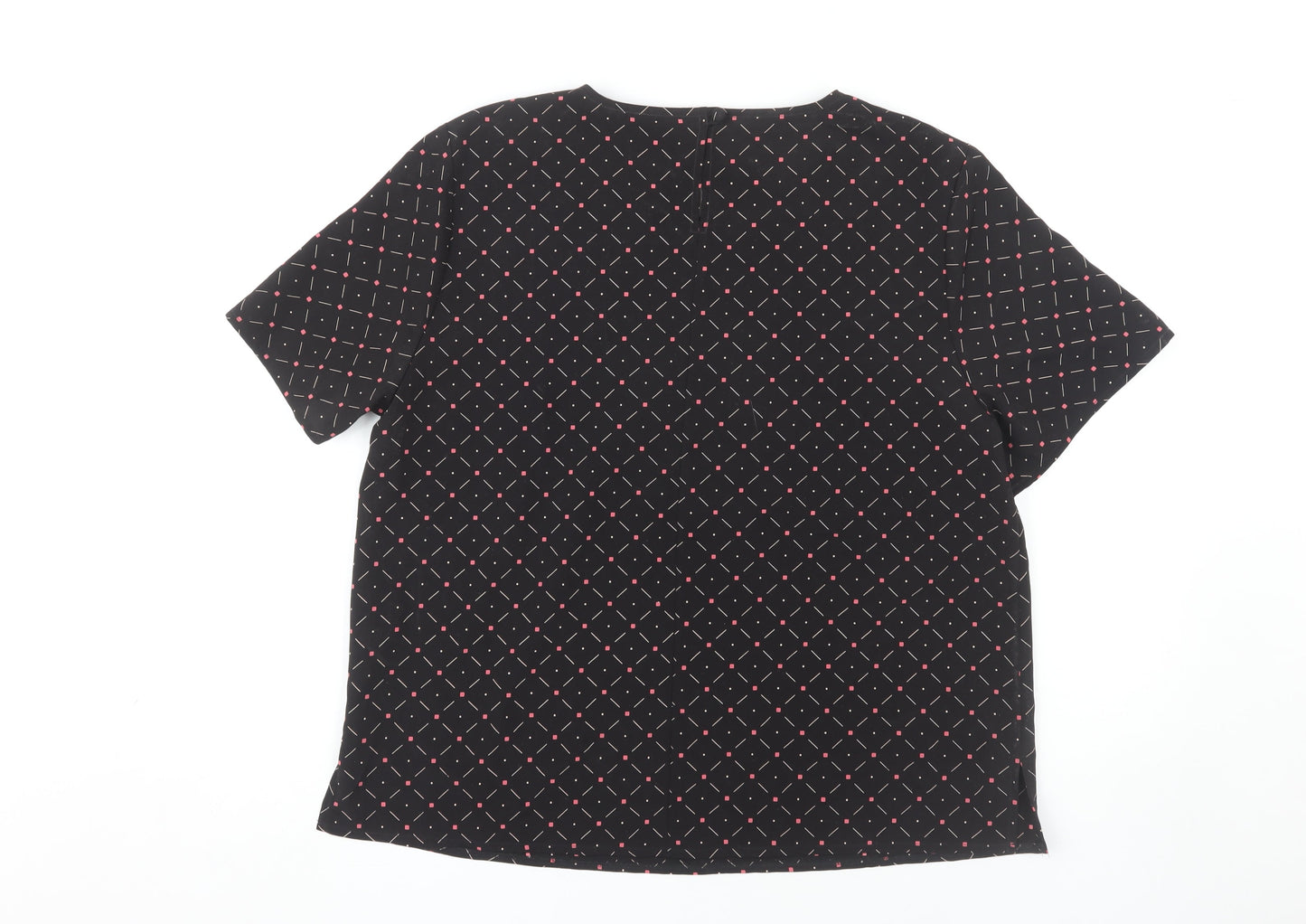 Debenhams Women's Black Geometric Blouse Size 14