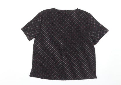 Debenhams Women's Black Geometric Blouse Size 14