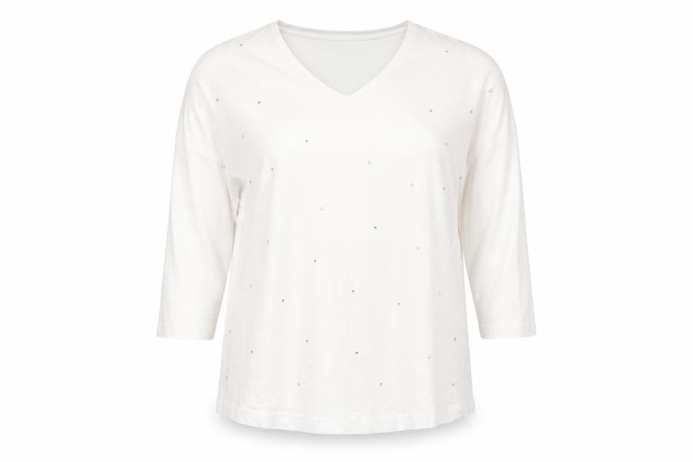 Capsule Women's White V-Neck T-Shirt, Size 18