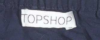 Topshop Women's Blue Embroidered Floral Skirt S