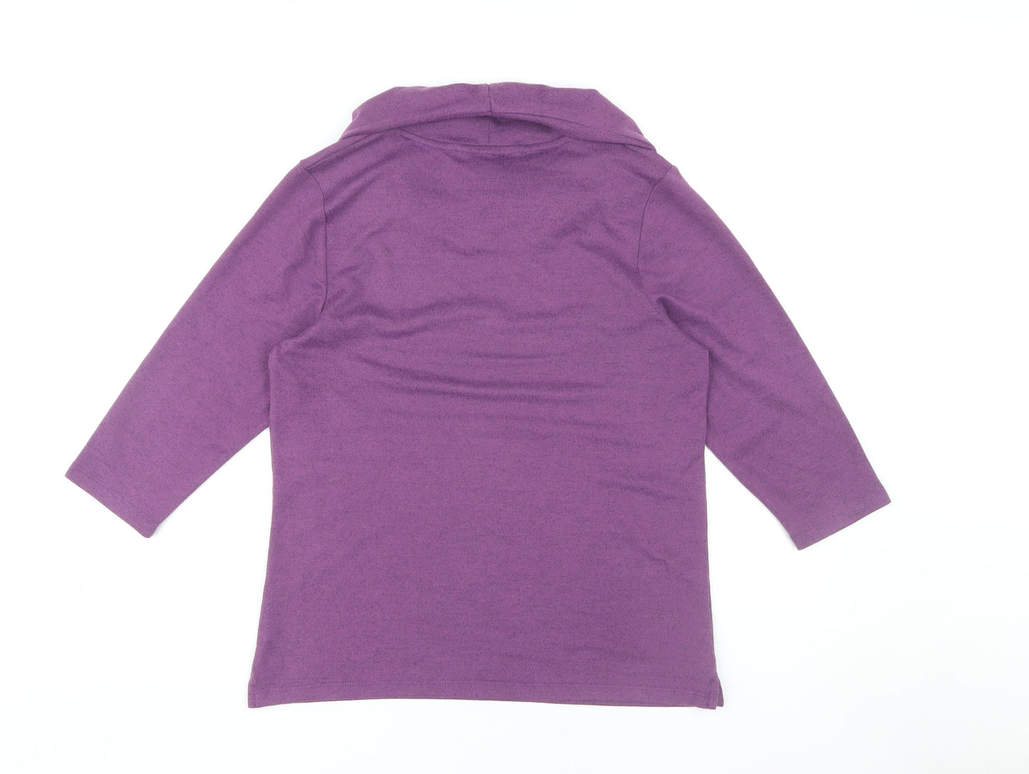 TIGI Women's Purple Cowl Neck 3/4 Sleeve Top Size 10