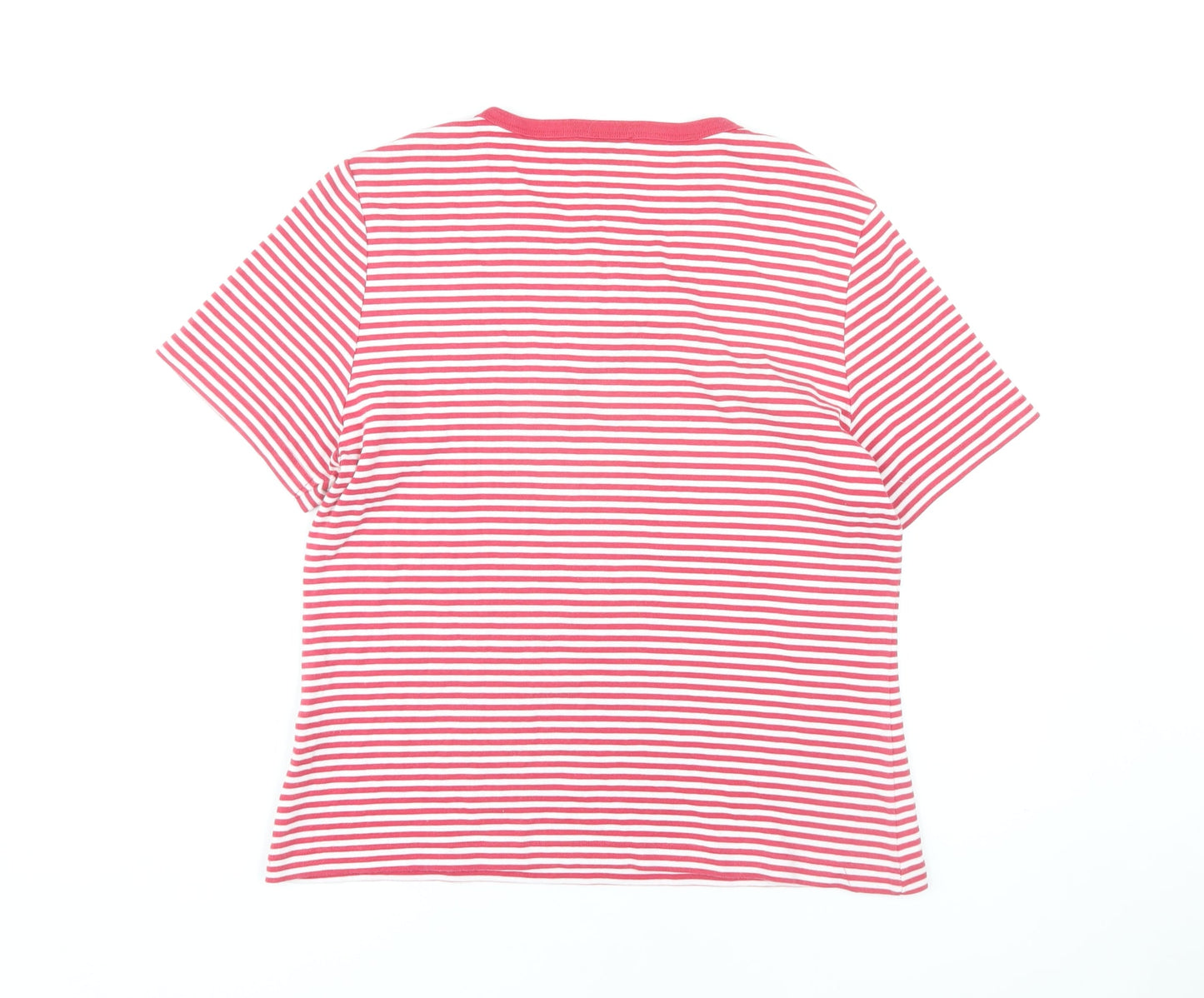 Viyella Women's Red Striped T-Shirt L - Casual Spring Top