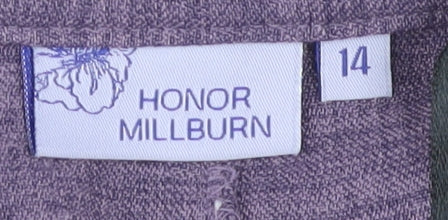 Honor Millburn Women's Purple Trousers Size 14 Polyester