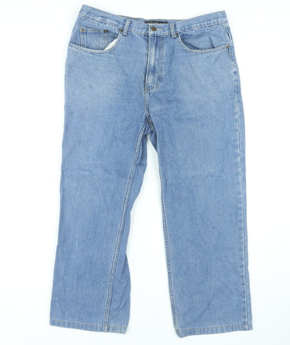Additional front view of Vintage Jeans Men's Straight Blue Denim, size 38