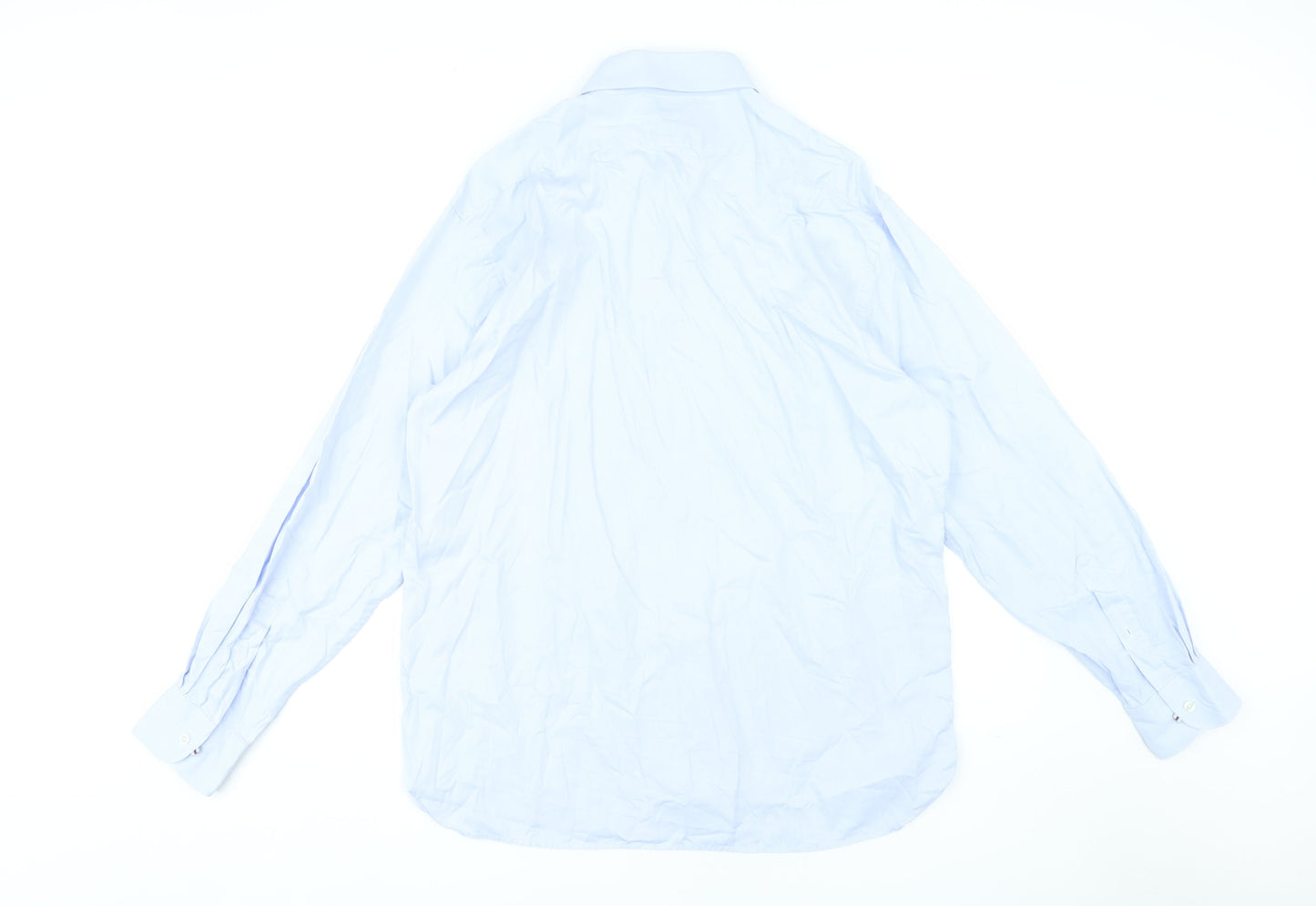 Marks and Spencer Men's Blue Cotton Dress Shirt, Size 43