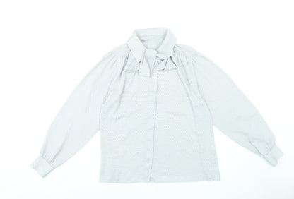 St Michael Women's Grey Polka Dot Blouse Size 14