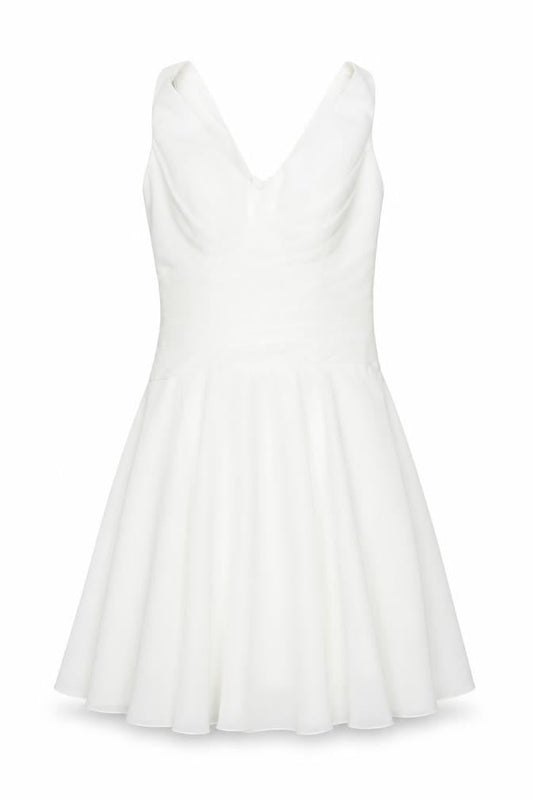 Grace Karin Women's White V-Neck Dress, Size 8