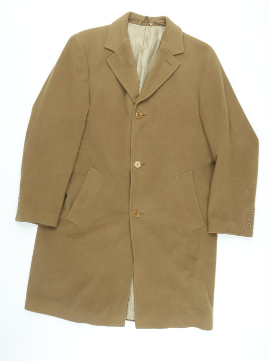 Marks and Spencer Men's Brown Wool Overcoat Medium