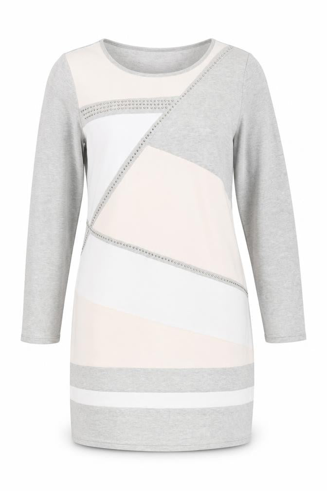 Heine Women's Colourblock Beaded Shift Dress Size 18