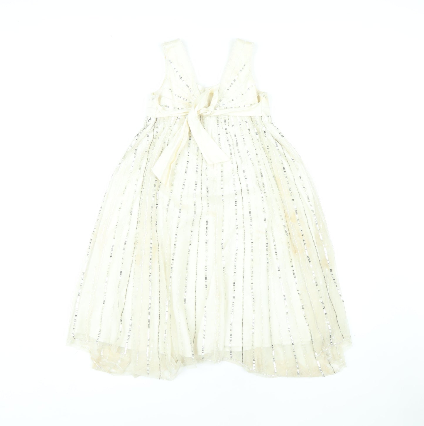Monsoon Girls White Ball Gown Dress, 7-8 Years, Party Wedding