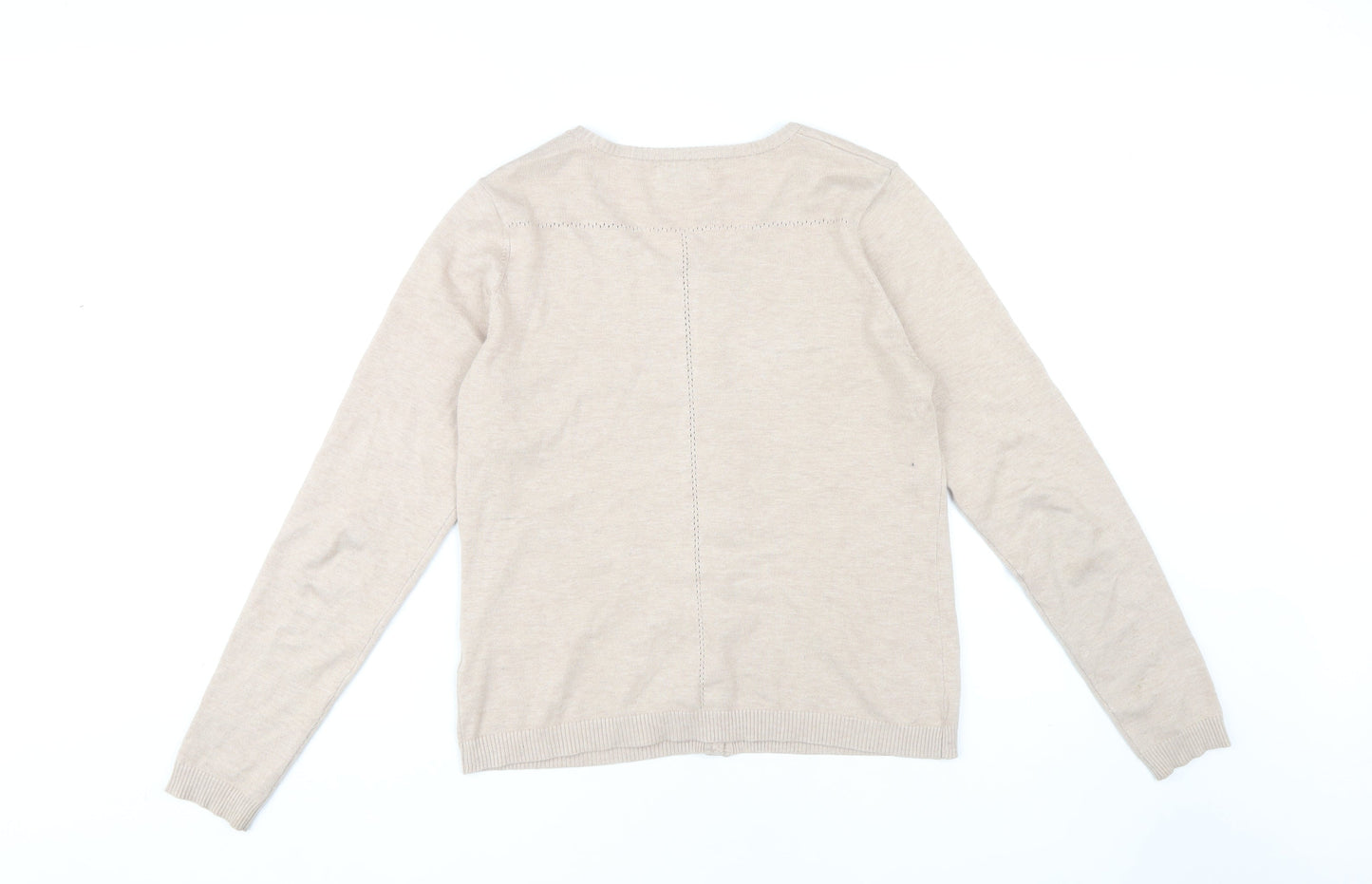 Minus Women's Beige Cardigan L Button Round Neck