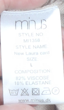 Minus Women's Beige Cardigan L Button Round Neck