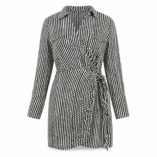 H&M Women's Black White Shirt Dress M