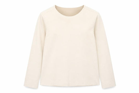 Zara Women's Beige Long Sleeve Basic Top M