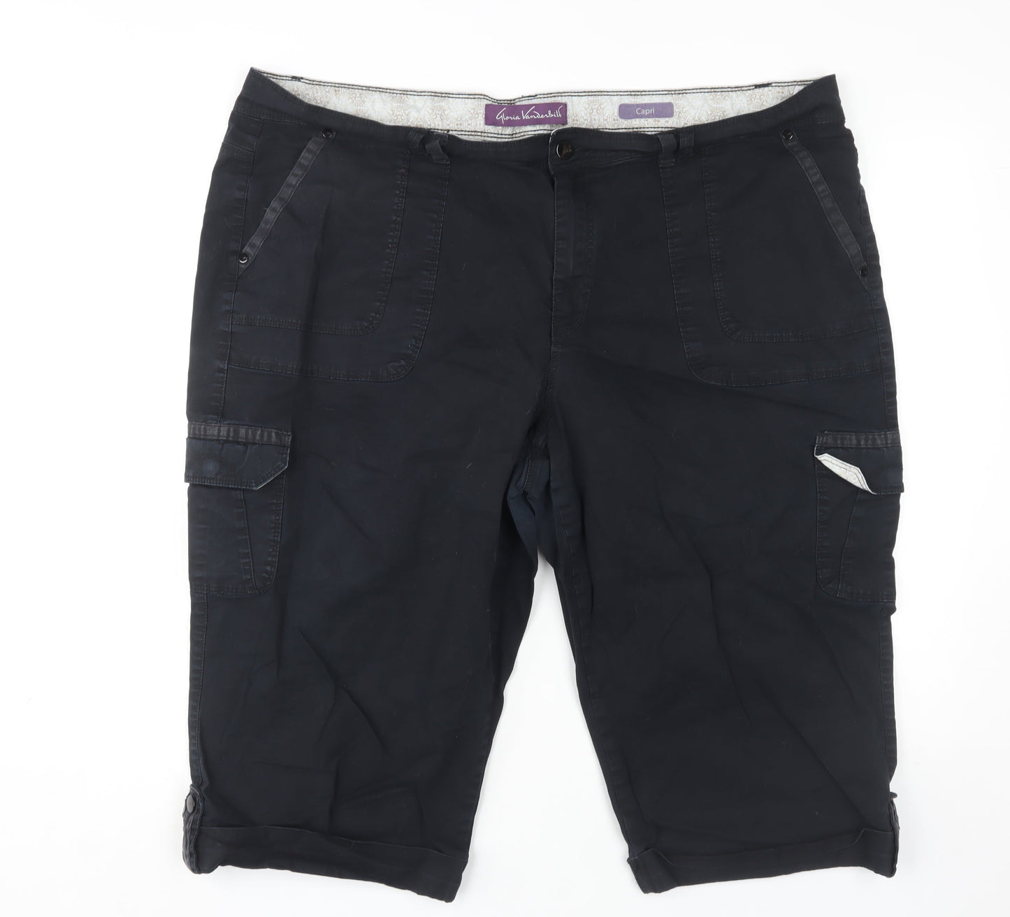 Gloria Vanderbilt Women's Plus Size Black Cargo Shorts