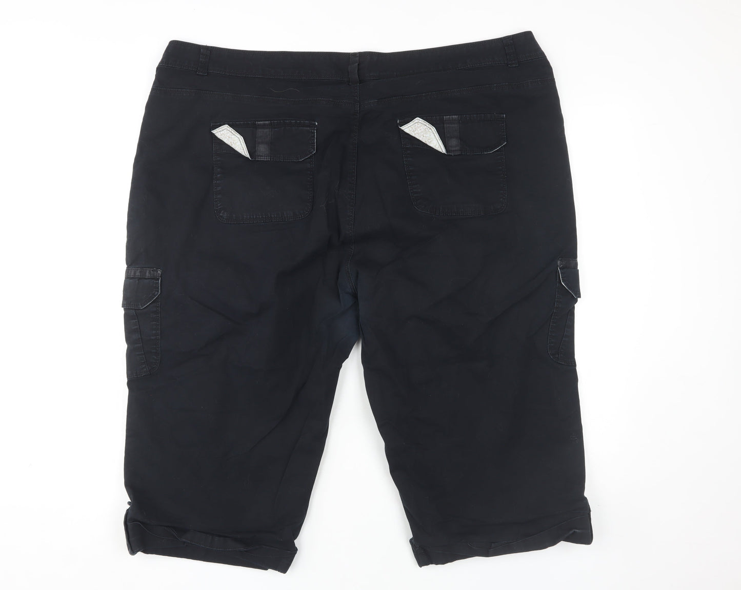 Gloria Vanderbilt Women's Plus Size Black Cargo Shorts