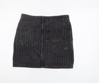 Back view of Principles Black Check Women's Skirt, size 10