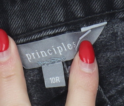 Brand and care label for Principles Black Check Women's Skirt, size 10