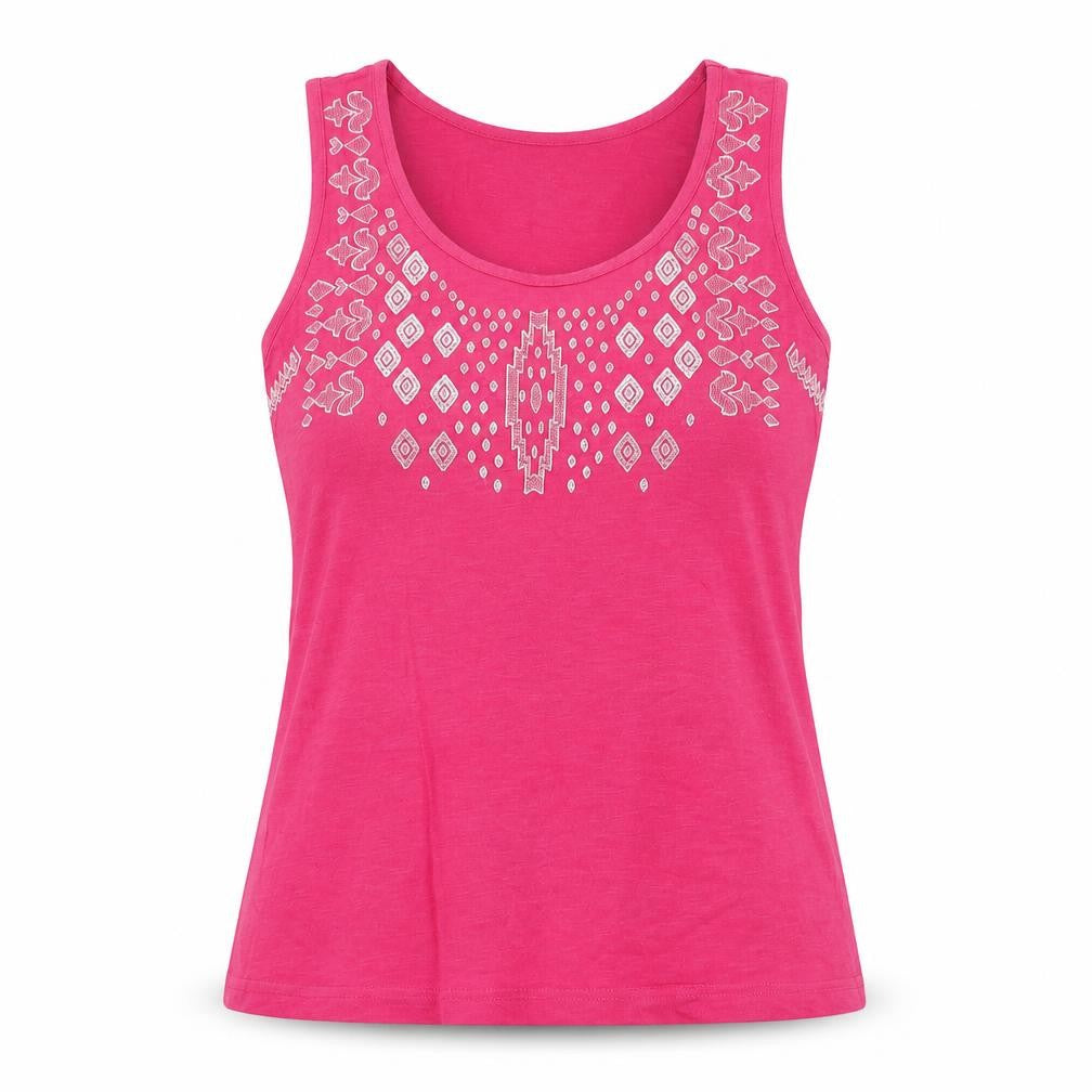 Isle Women's Pink Embroidered Sleeveless Tank Top S