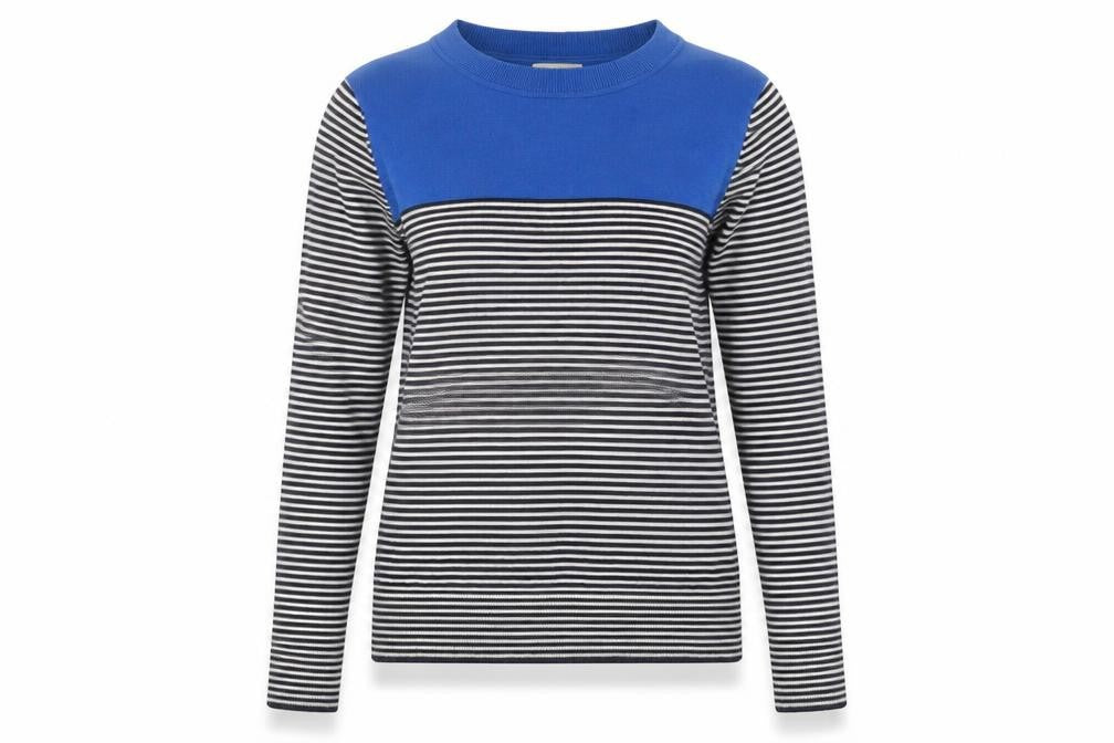 GAP Women's Blue Striped Jumper, Size S, Pullover
