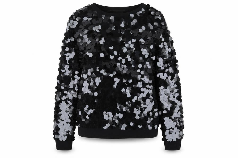 Next Women's Black Sequin Pullover Sweater Size 8