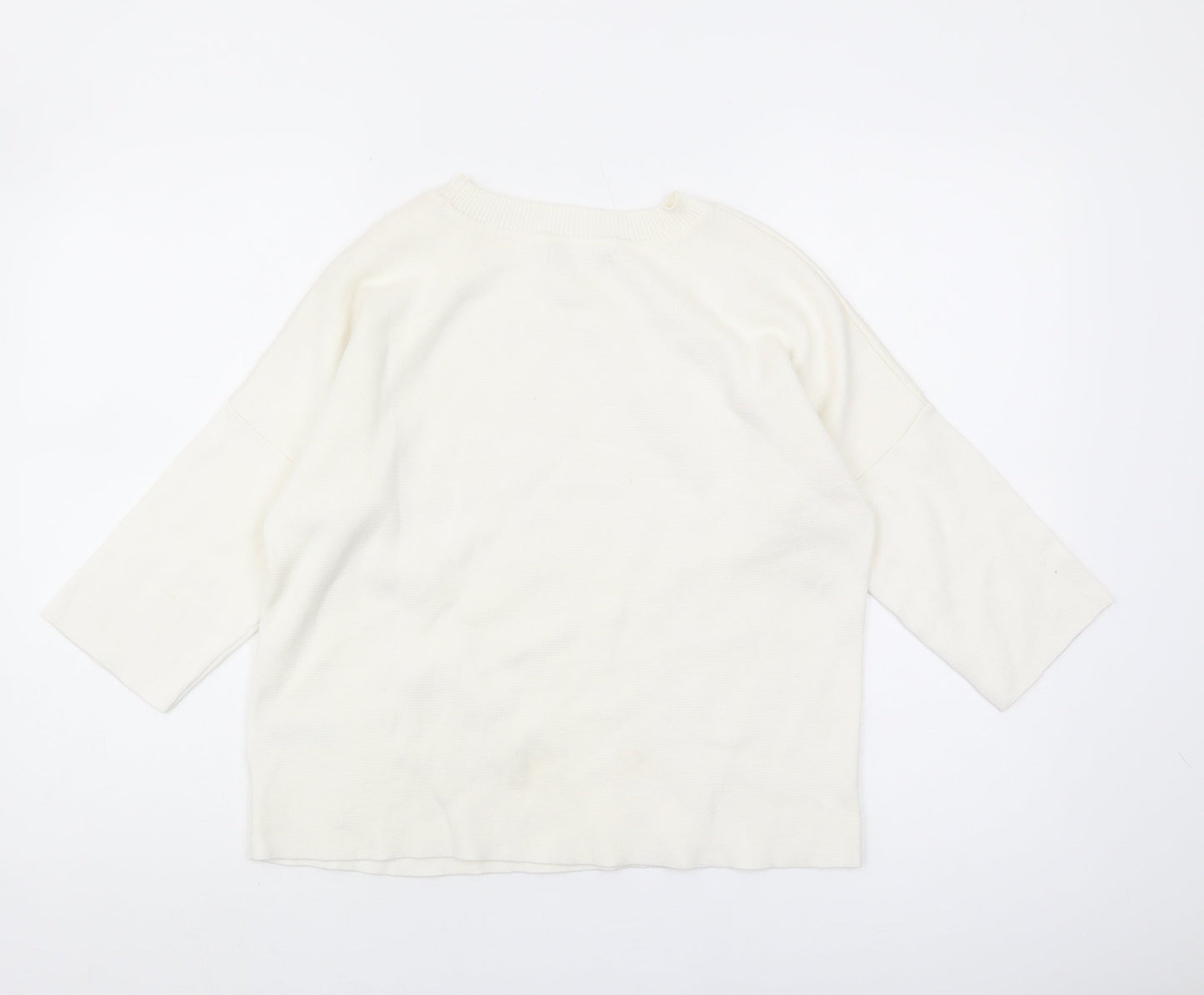 Marks and Spencer Ivory Beaded Women's Pullover Jumper Size 8