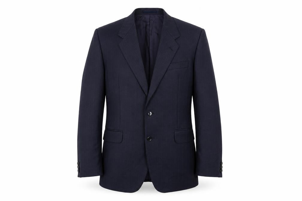 BOSS Men's Blue Striped Blazer 40R Notch Lapel
