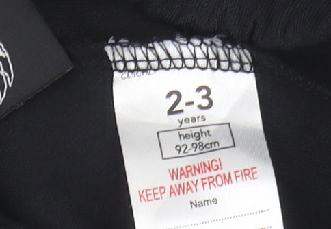 Hot Wheels Boys Cargo Trousers Black 2-3 Years Elastic Waist
