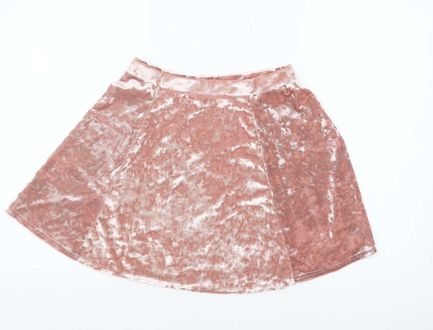 River Island Women's Pink A-Line Velvet Skirt Size 10