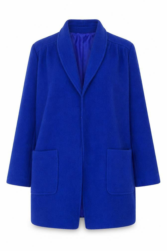 Paige Women's Blue Wool Blend Coat Size 16