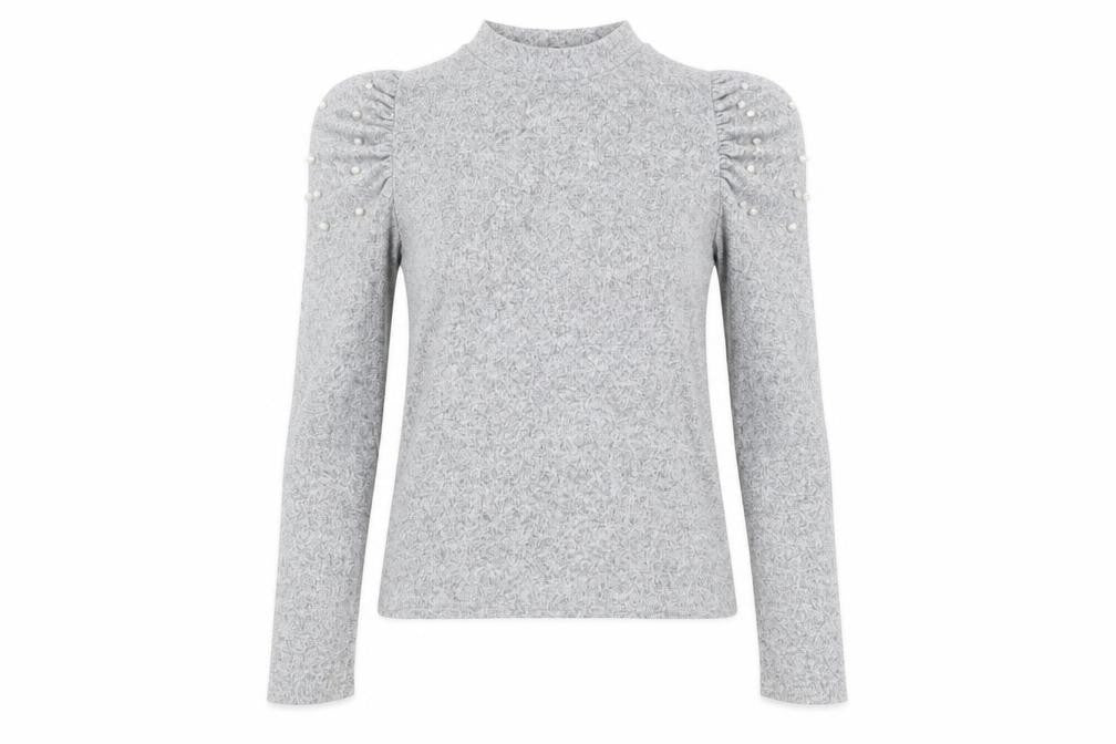 Zara Women's Grey Pullover Jumper Size M Mock Neck
