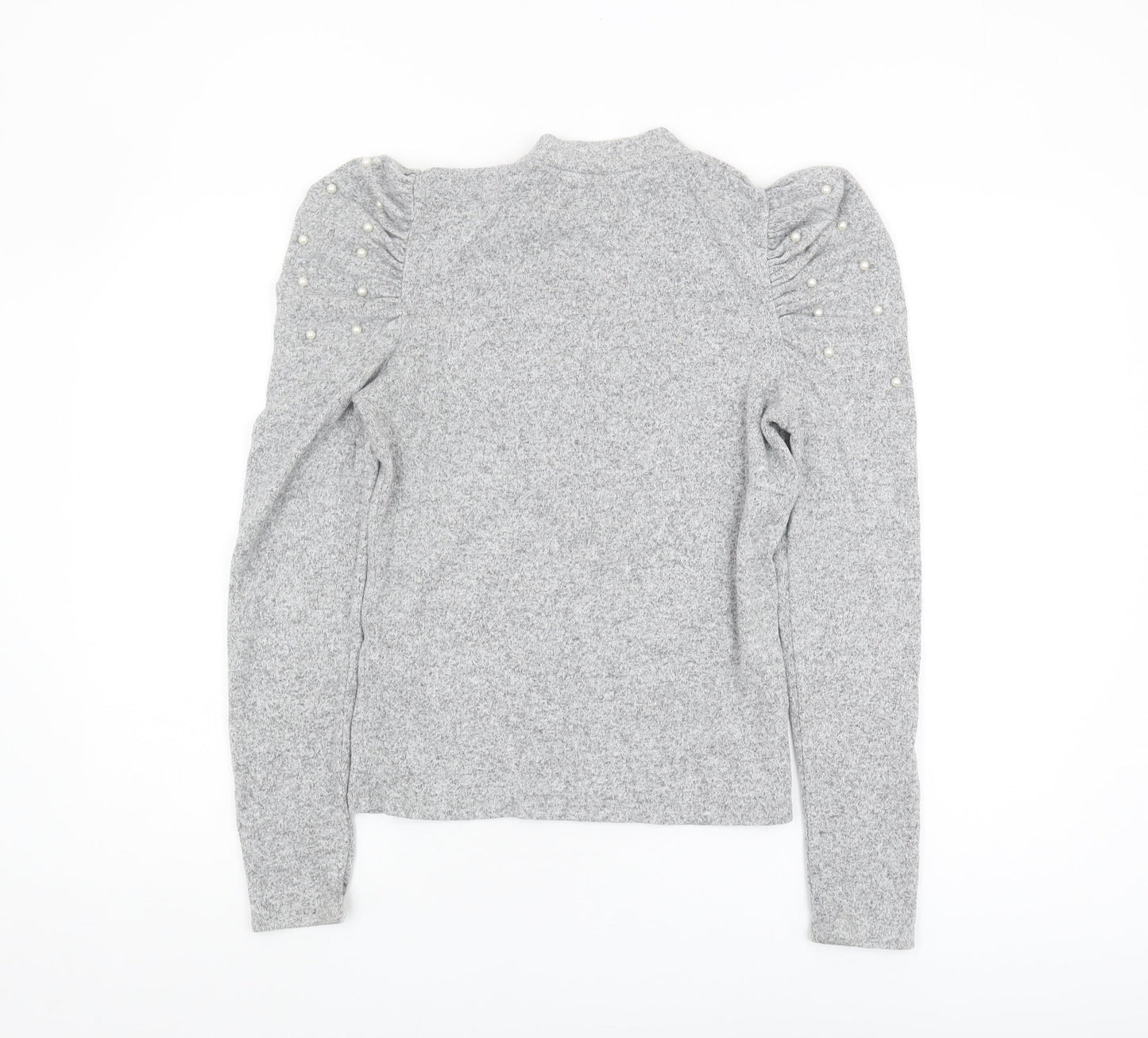 Zara Women's Grey Pullover Jumper Size M Mock Neck