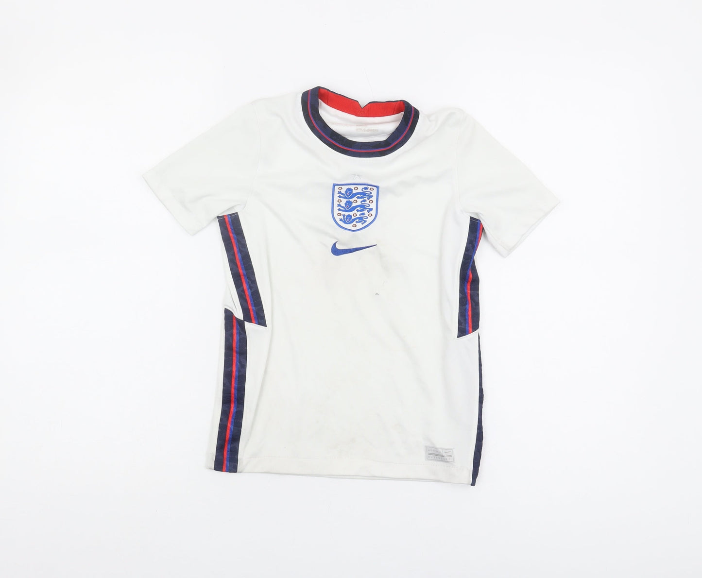 Nike Boys White Football T-Shirt S - Sports Style