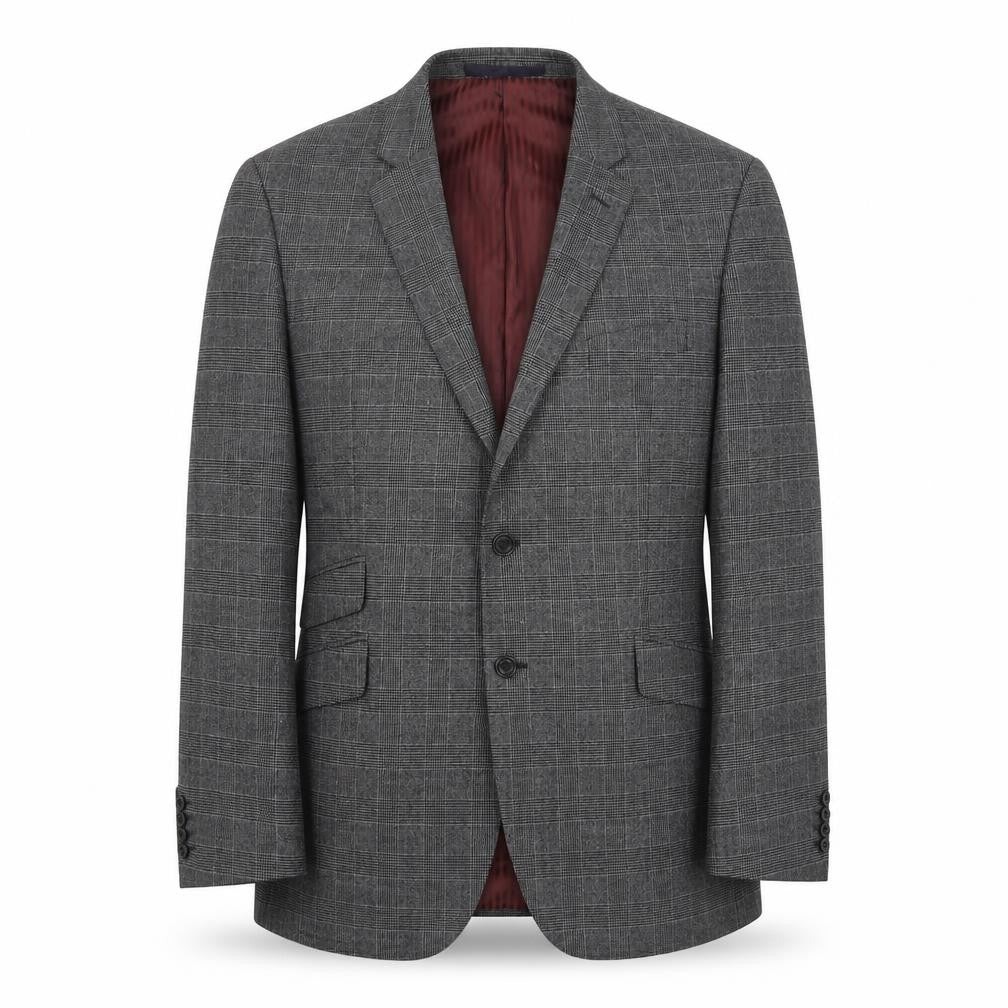 Marks & Spencer Men's Grey Check Wool Blazer 46L