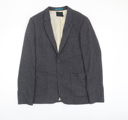 Additional front view of ASOS Men's Grey Regular Fit Herringbone Blazer 36