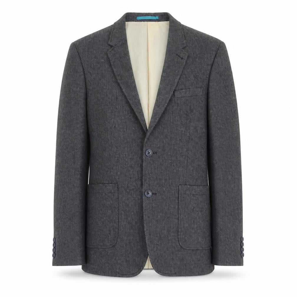 ASOS Men's Grey Regular Fit Herringbone Blazer 36