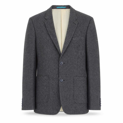 Front view of ASOS Men's Grey Regular Fit Herringbone Blazer 36