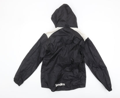 Back view of Sondico boys’ black windbreaker jacket, size 9-10, years