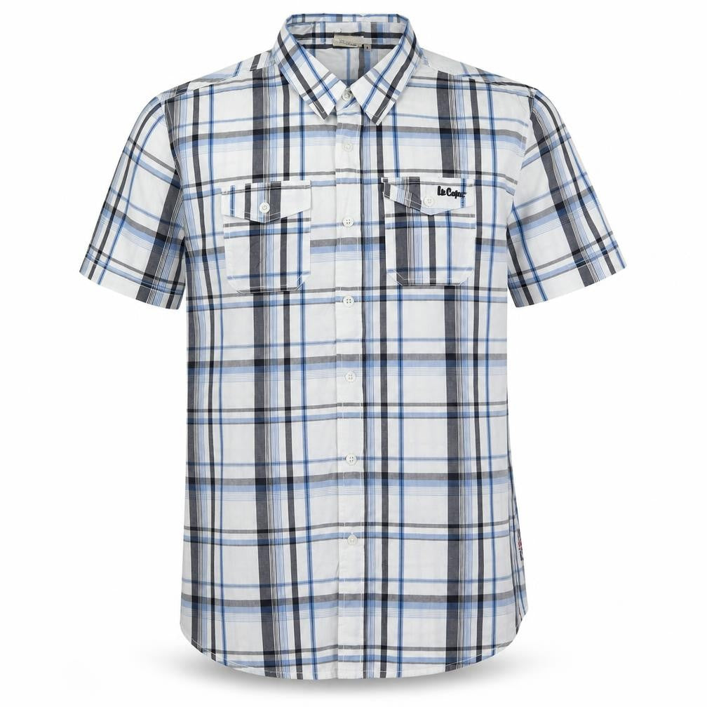 Lee Cooper Men's Blue XL Plaid Button-Up Shirt