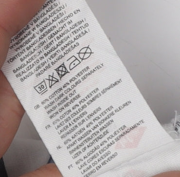 Brand and care label for Lee Cooper Men's Blue XL Plaid Button-Up Shirt