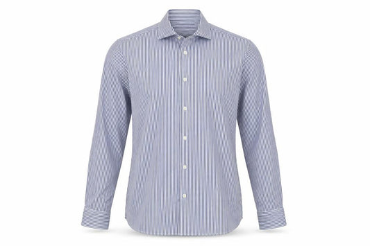 Next Men's Blue Striped Dress Shirt Size 15.5