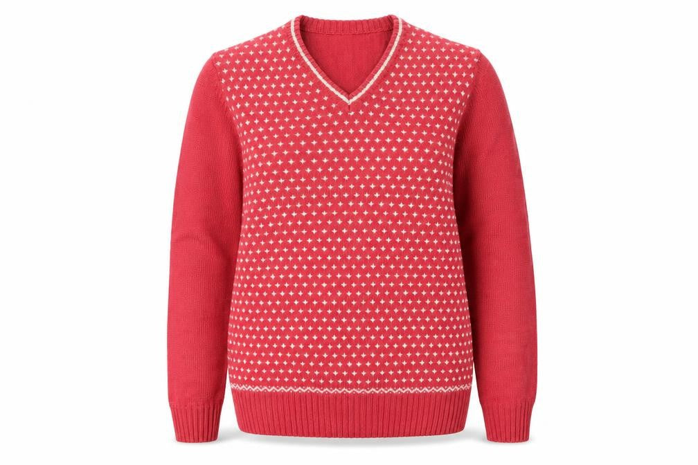Topshop Women's Red V-Neck Pullover Jumper, Size L