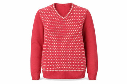 Topshop Women's Red V-Neck Pullover Jumper, Size L