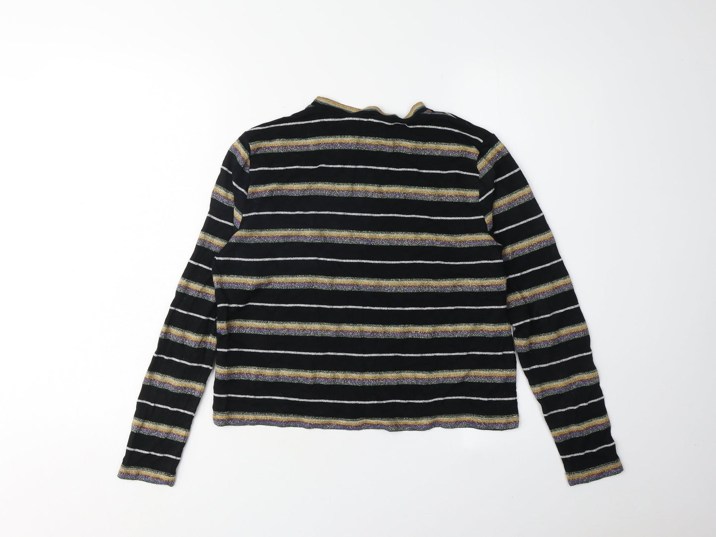 Topshop Women’s Black Striped Pullover Jumper Size 12