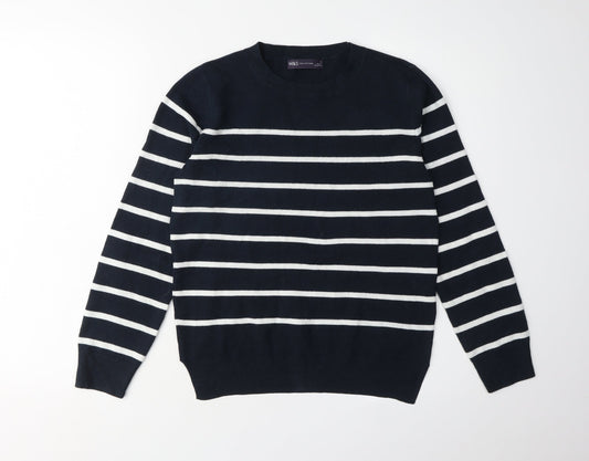 Marks and Spencer Women's Blue Striped Pullover Jumper