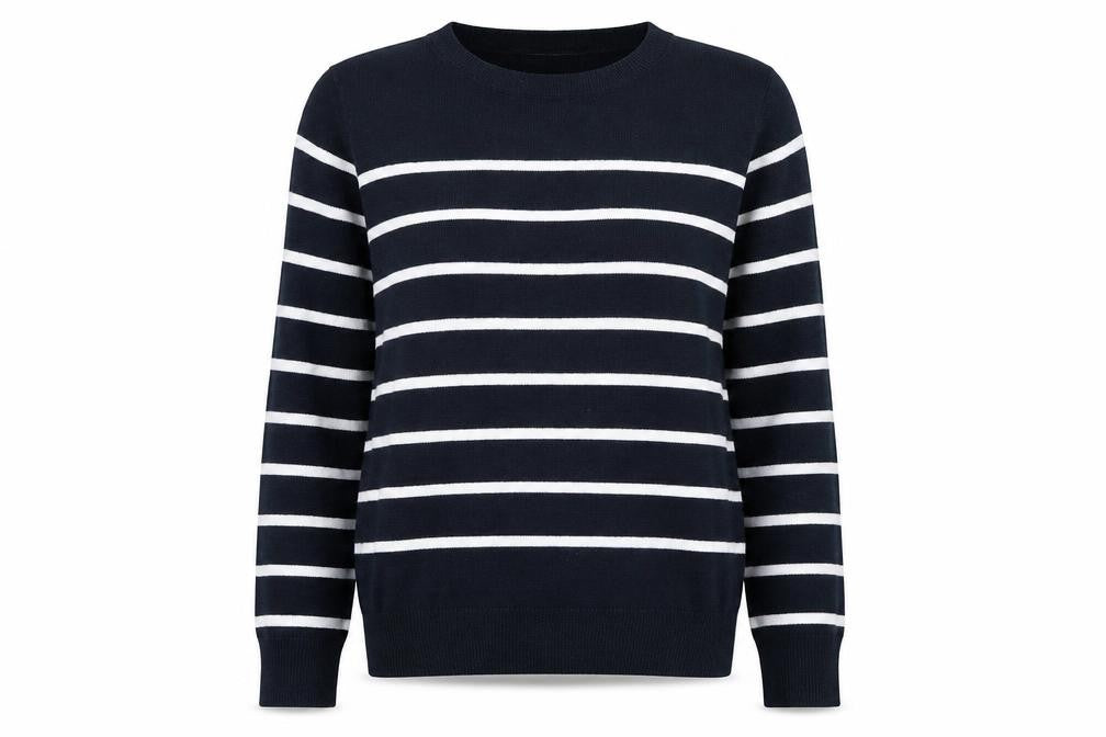 Marks & Spencer Women's Blue Striped Pullover Jumper