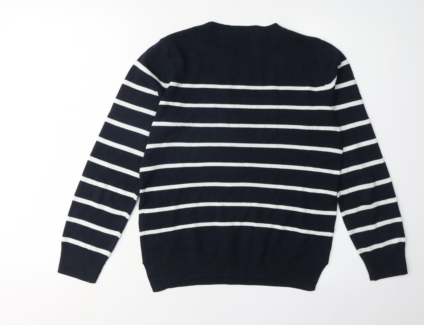 Marks and Spencer Women's Blue Striped Pullover Jumper